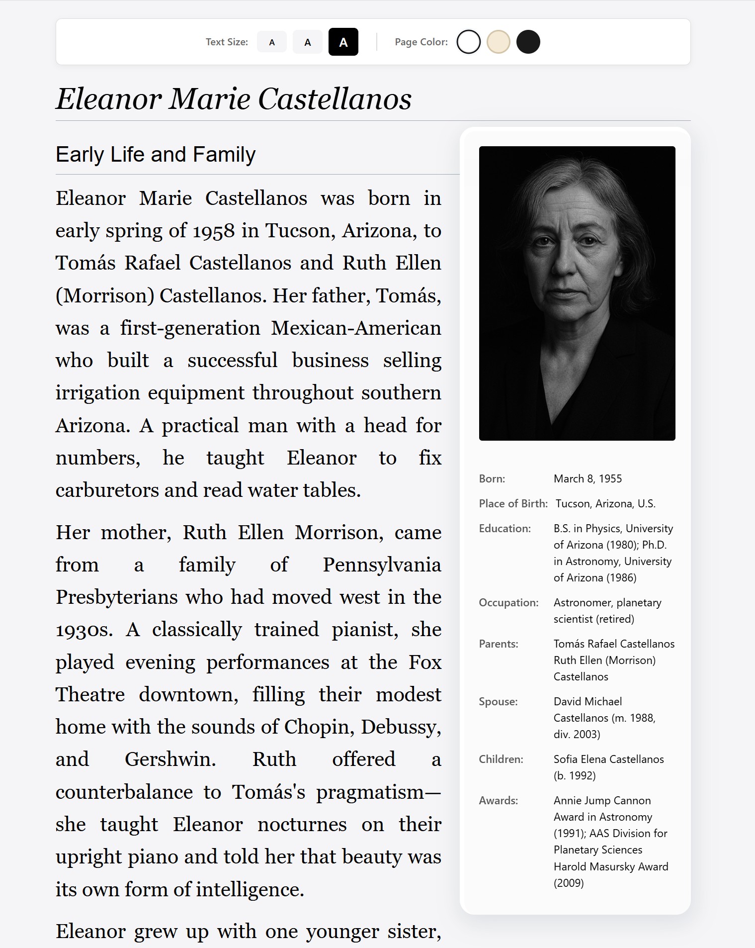 Eleanor Castellanos Biography