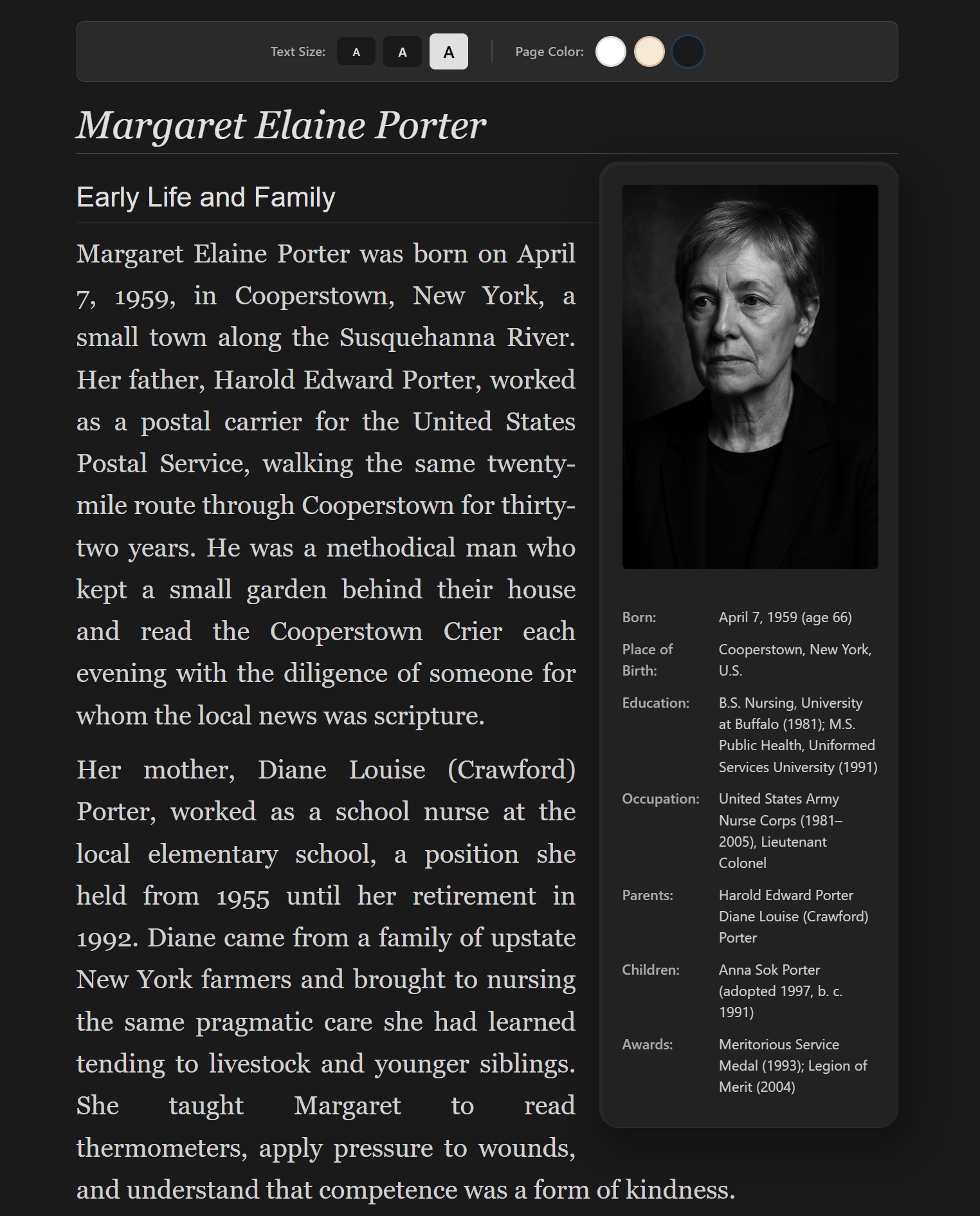Margaret Porter Biography